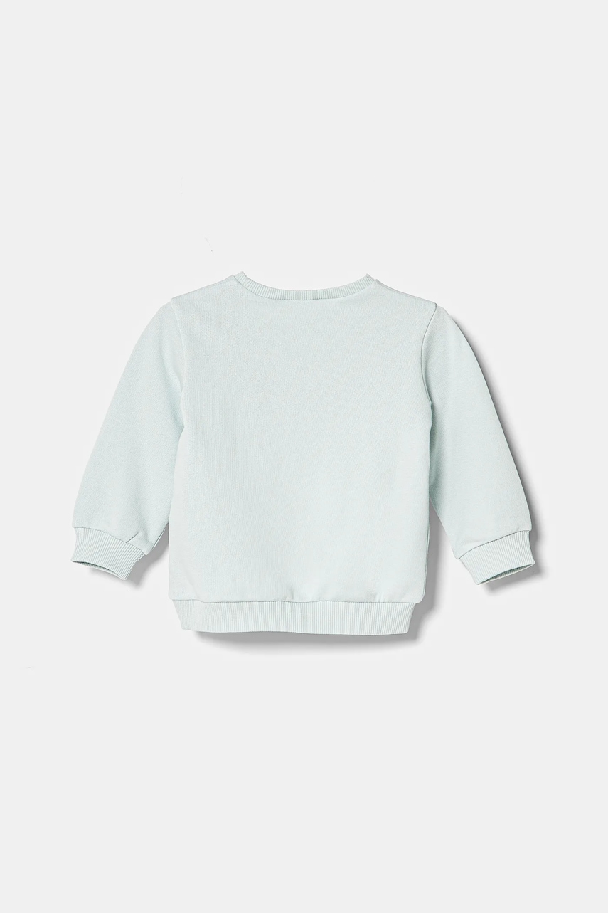 Детская хлопковая кофта United Colors of Benetton цвет бирюзовый с аппликацией 3J68G10J0 Детская хлопковая кофта United Colors of Benetton цвет бирюзовый с аппликацией 3J68G10J0