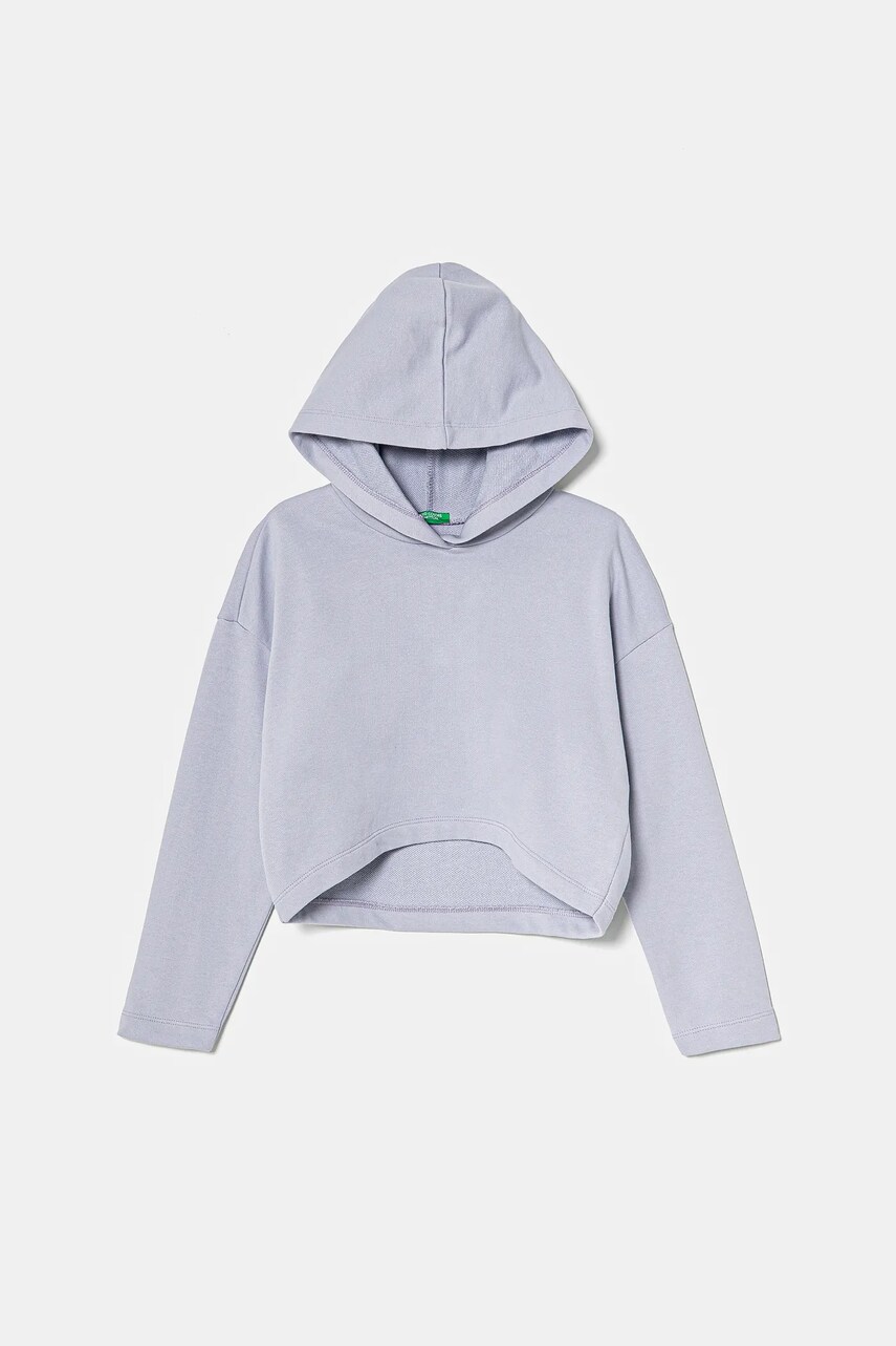 United Colors of Benetton hanorac de bumbac pentru copii cu glugă, neted, 3UNIC204L