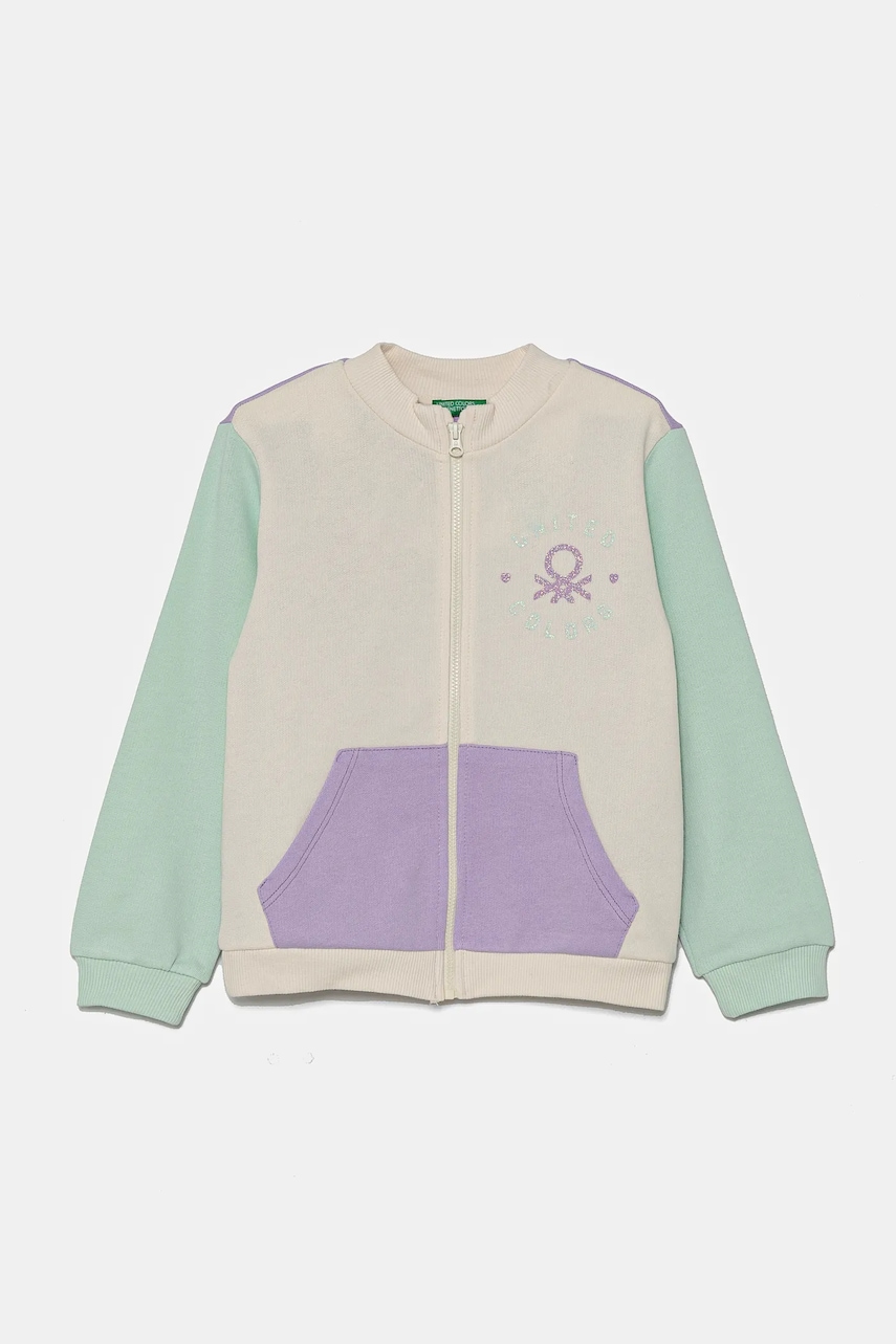 United Colors of Benetton hanorac de bumbac pentru copii culoarea violet, modelator, 3J70G503N