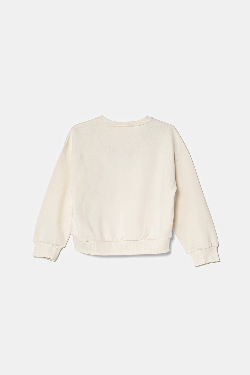 Детская хлопковая кофта United Colors of Benetton цвет бежевый с аппликацией 3J68C10NX