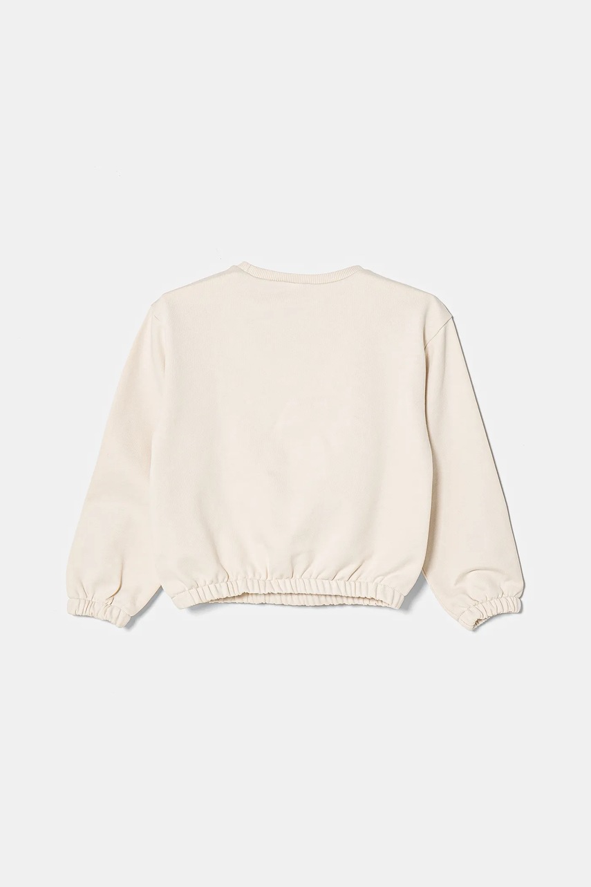 Детская хлопковая кофта United Colors of Benetton цвет бежевый однотонная 3UNIG10IO Детская хлопковая кофта United Colors of Benetton цвет бежевый однотонная 3UNIG10IO