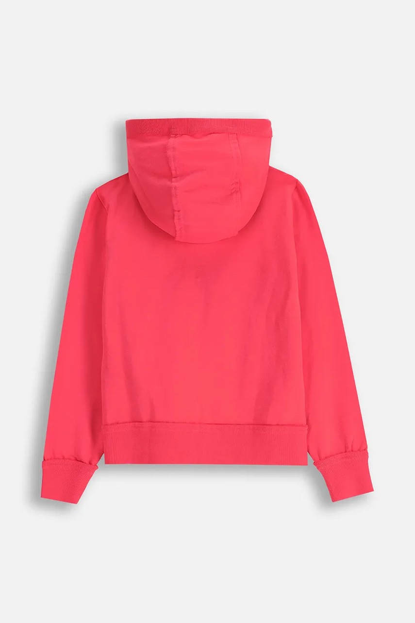 Детская кофта Coccodrillo цвет розовый с капюшоном однотонная EVERYDAY GIRL
