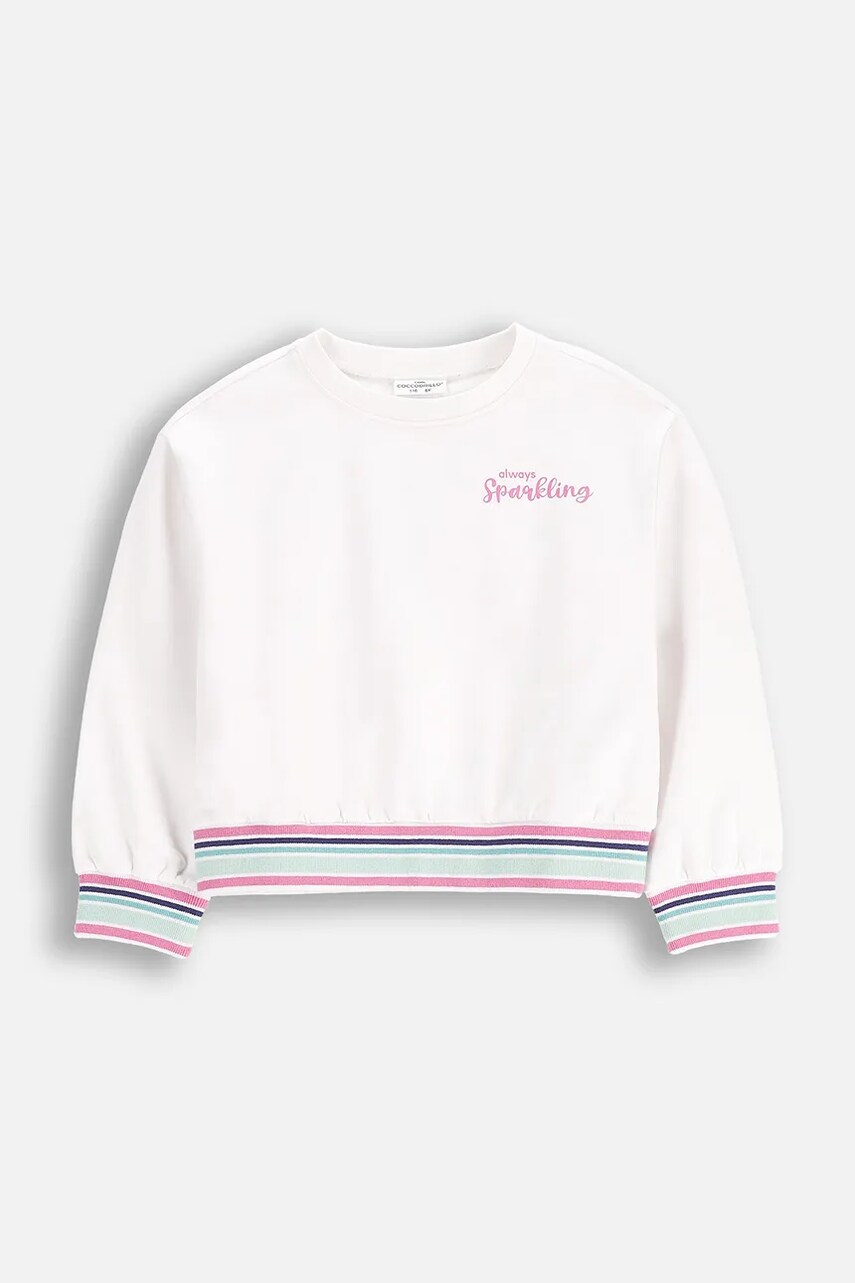 Coccodrillo bluza copii culoarea alb, cu imprimeu, COSMIC GIRL KIDS