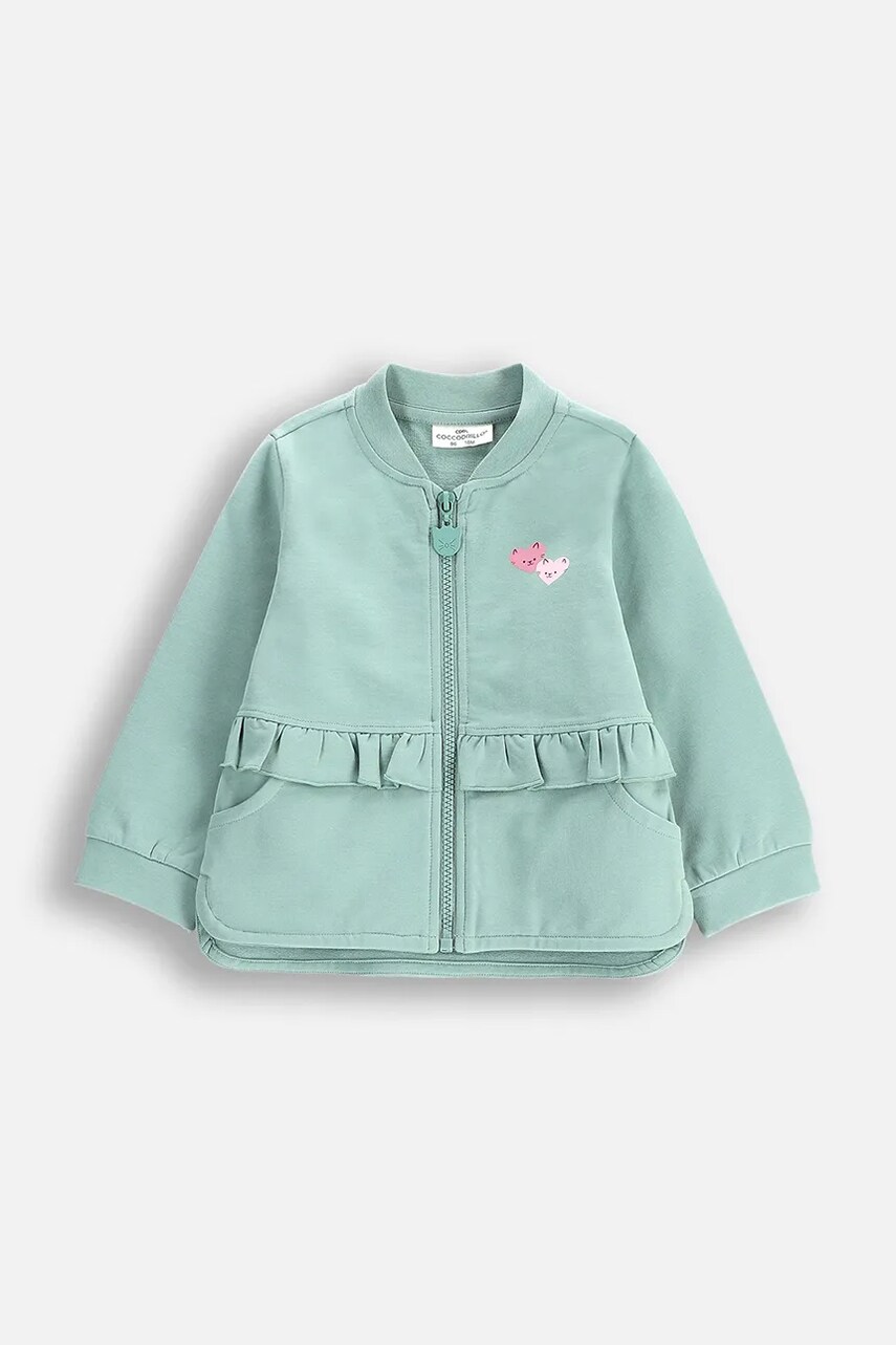 Coccodrillo bluza bebe culoarea verde, neted, DREAM DIARIES GIRL NEWBORN