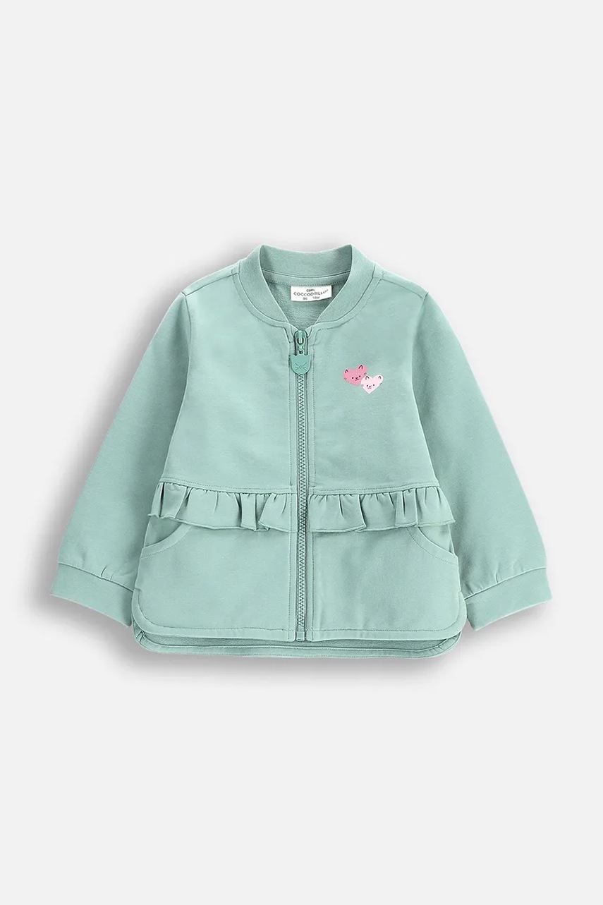 Coccodrillo bluza bebe culoarea verde, neted, DREAM DIARIES GIRL NEWBORN