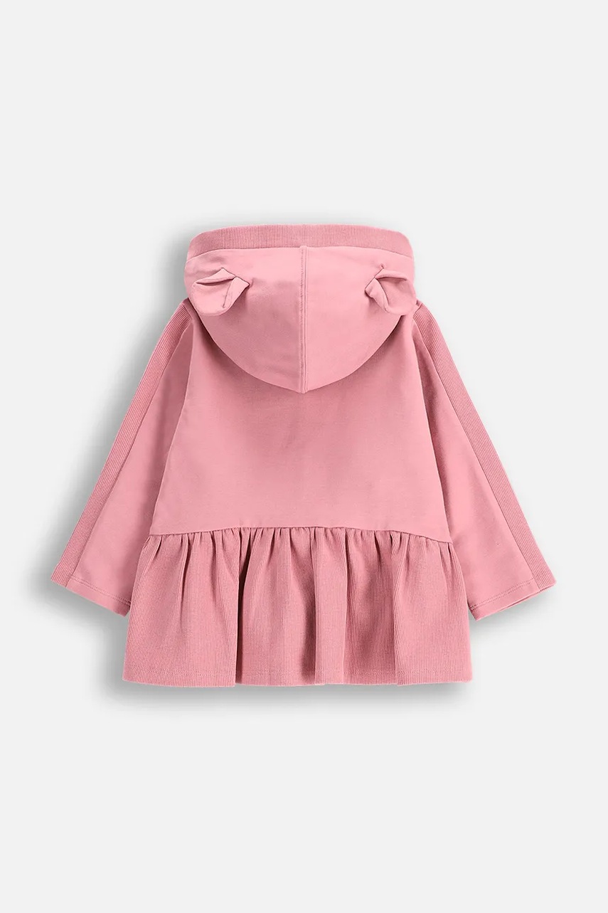 Кофта для младенцев Coccodrillo цвет фиолетовый с капюшоном однотонная DREAM DIARIES GIRL NEWBORN