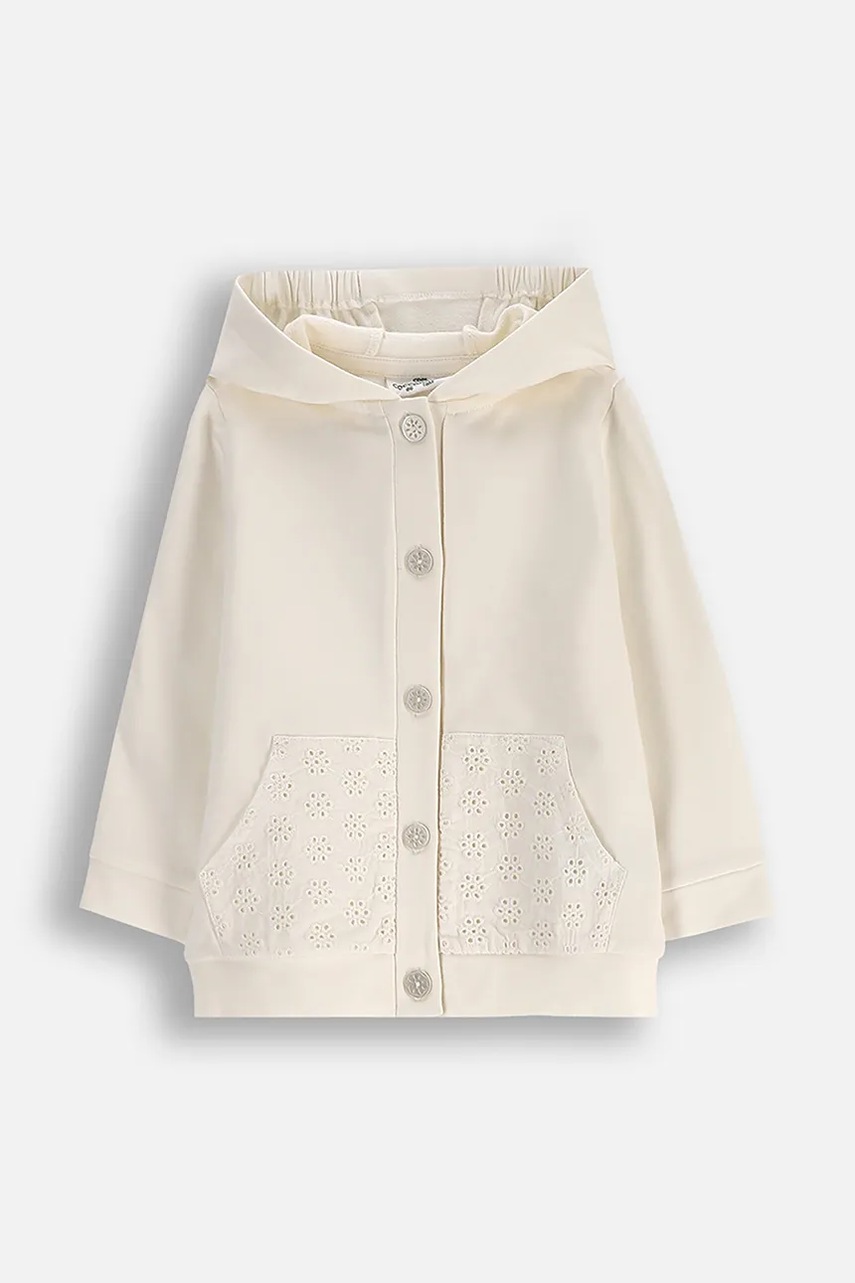 Coccodrillo bluză bebe culoarea bej, cu glugă, uni, NOSTALGIC MEADOW GIRL NEWBORN