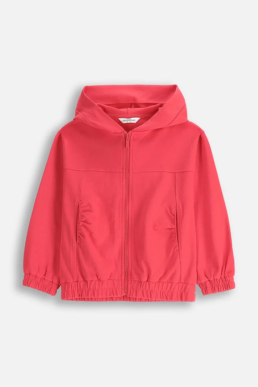 Coccodrillo bluză copii culoarea roz, cu glugă, uni, MAXITROPIC GIRL KIDS Coccodrillo bluză copii culoarea roz, cu glugă, uni, MAXITROPIC GIRL KIDS