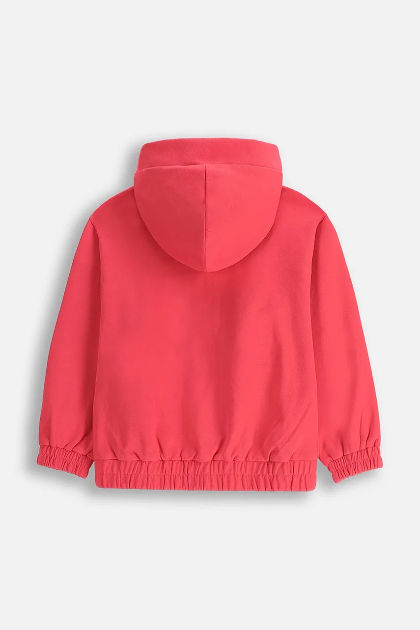 Детская кофта Coccodrillo цвет розовый с капюшоном однотонная MAXITROPIC GIRL KIDS