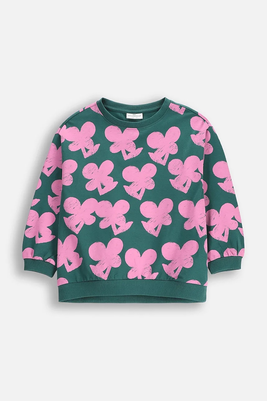 Coccodrillo bluză copii culoarea verde, cu imprimeu, MAXITROPIC GIRL KIDS