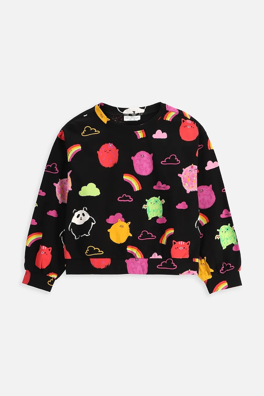 Детская кофта Coccodrillo цвет чёрный узор REBEL GIRL KIDS Детская кофта Coccodrillo цвет чёрный узор REBEL GIRL KIDS