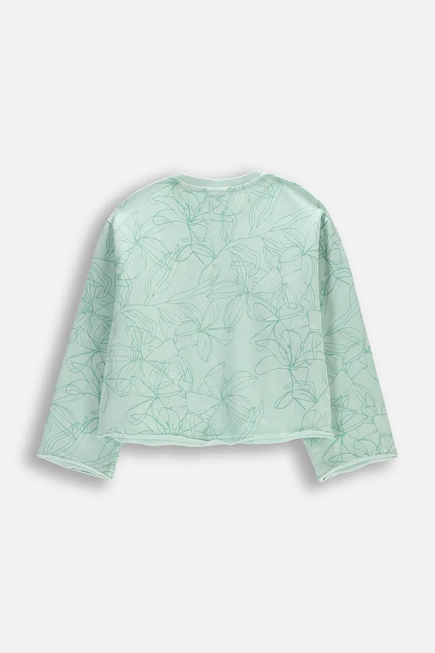 Кофта Coccodrillo цвет зелёный узор TROPICAL STORY GIRL JUNIOR