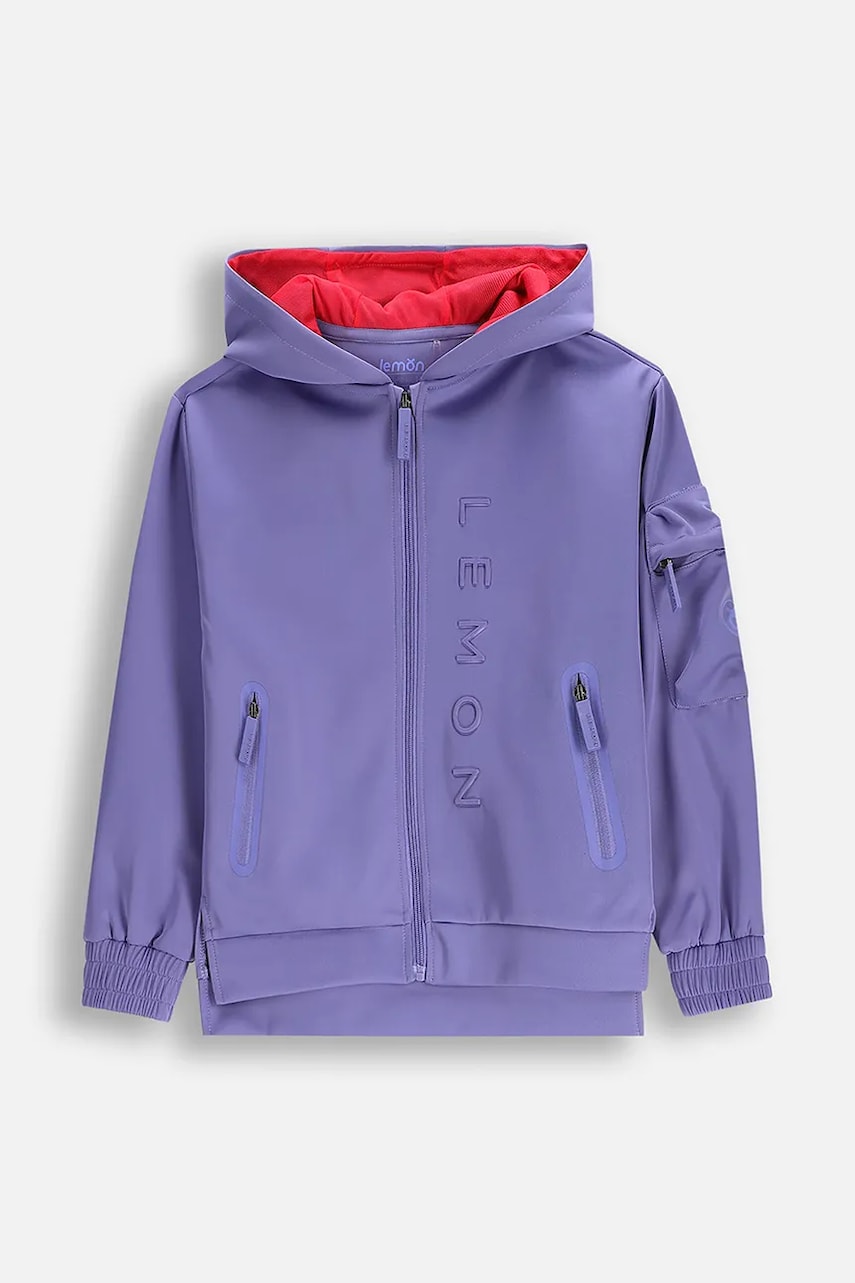 Lemon Explore bluză copii culoarea violet, cu glugă, uni, ACTIVE GIRL Lemon Explore bluză copii culoarea violet, cu glugă, uni, ACTIVE GIRL