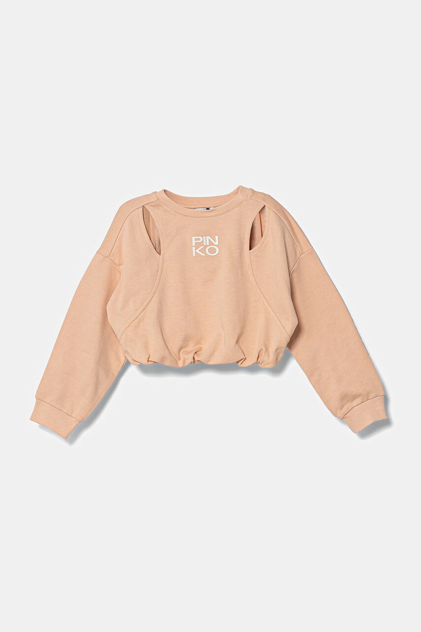Levně Dětská bavlněná mikina Pinko oranžová barva, s potiskem, KFFE002.C.FT002