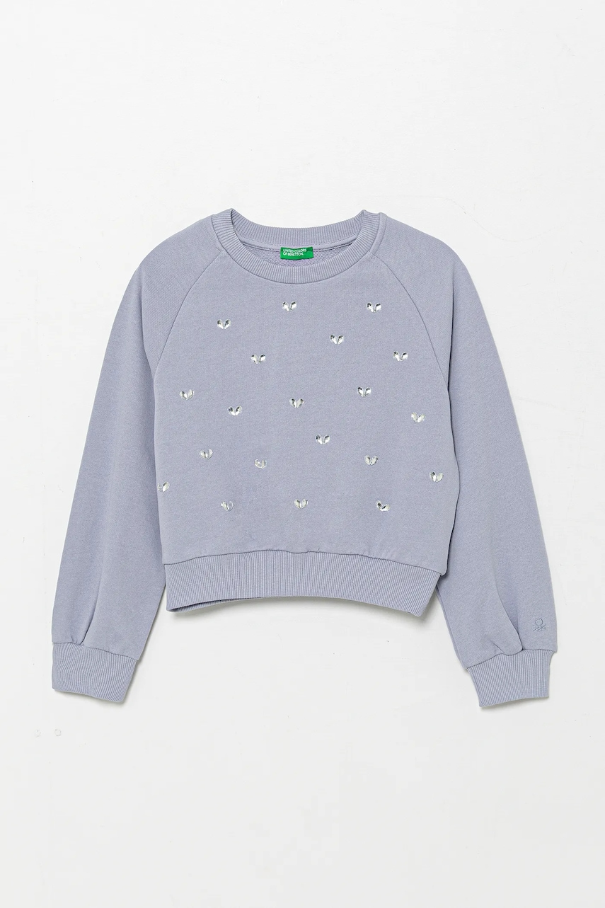 United Colors of Benetton hanorac de bumbac pentru copii cu imprimeu, 3J70C10O2