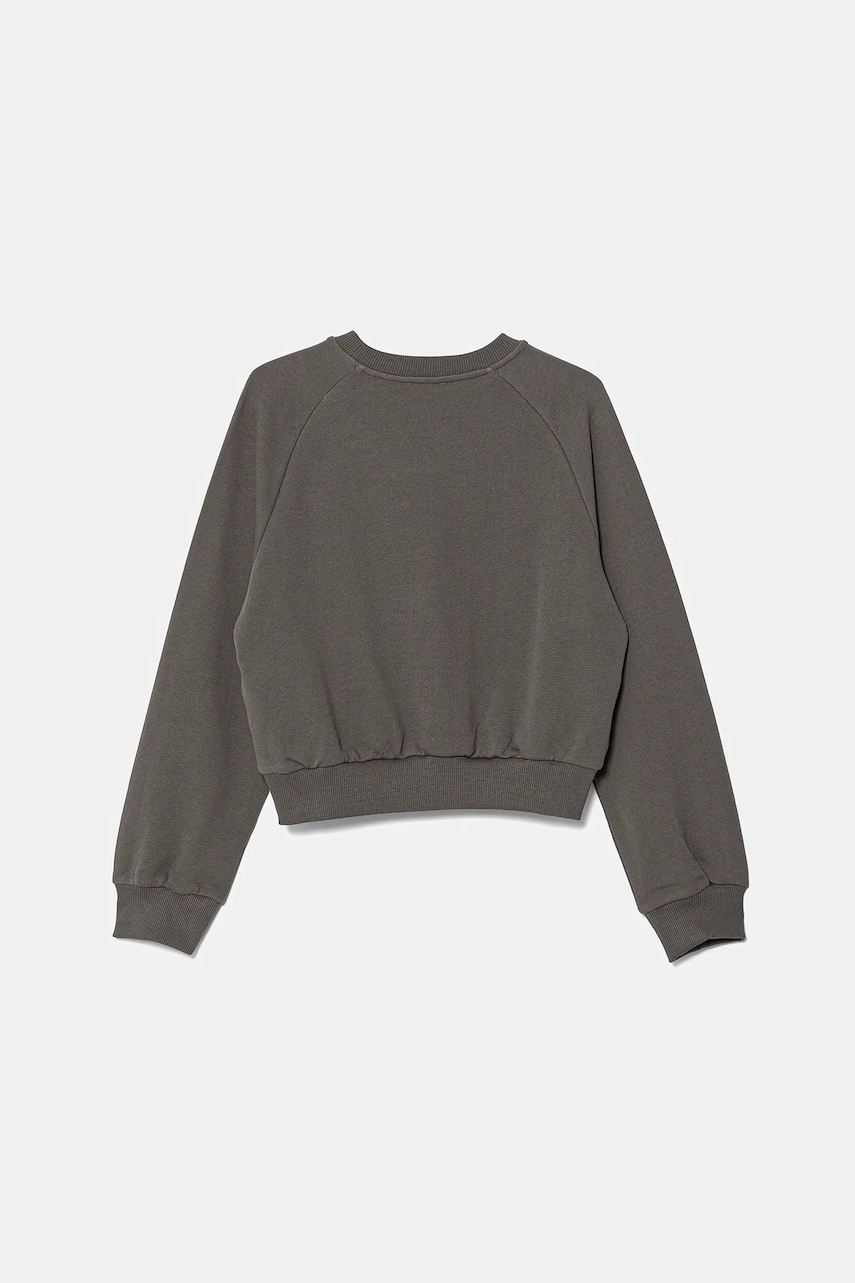 Детская хлопковая кофта United Colors of Benetton цвет серый с аппликацией 3J70C10O2 Детская хлопковая кофта United Colors of Benetton цвет серый с аппликацией 3J70C10O2