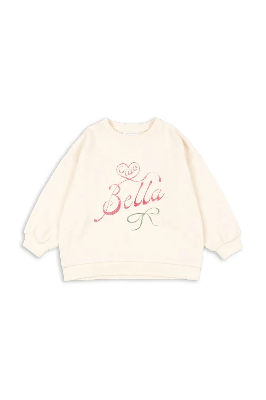 Детская хлопковая кофта Konges Sløjd RHW X KS BELLA SWEAT GOTS цвет бежевый с принтом Rosie Huntington Whiteley KS103593