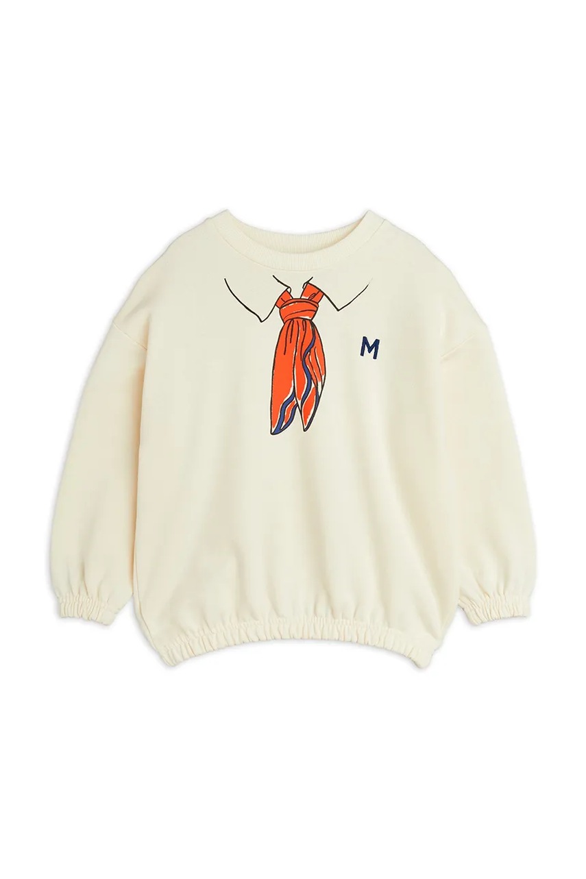 Детская хлопковая кофта Mini Rodini Scarf цвет бежевый с принтом 2512011111