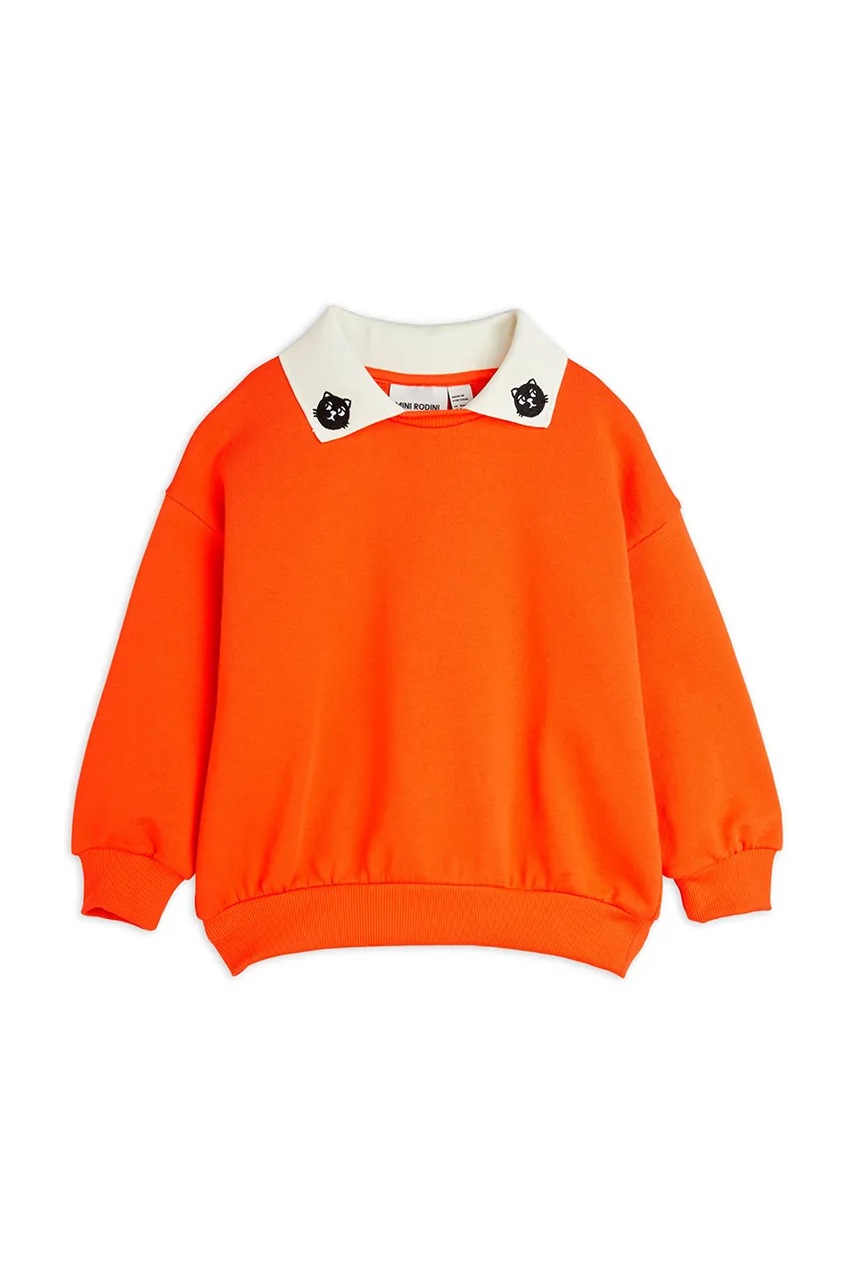 Детская хлопковая кофта Mini Rodini Cats цвет оранжевый однотонная 2512013642 в Сумах Детская хлопковая кофта Mini Rodini Cats цвет оранжевый однотонная 2512013642 в Сумах