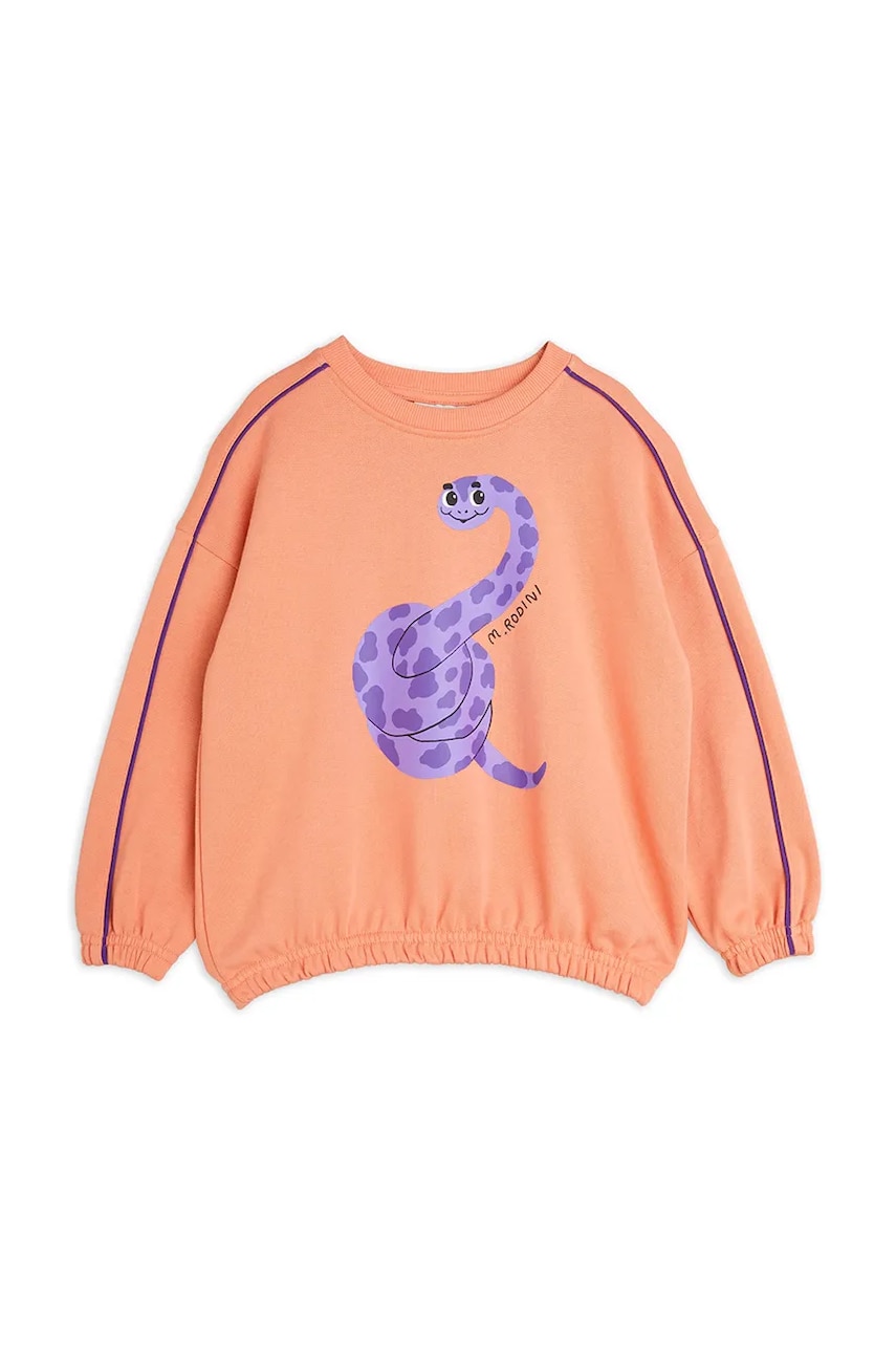 Mini Rodini hanorac de bumbac pentru copii Snake culoarea roz, cu imprimeu, 2512013913 Mini Rodini hanorac de bumbac pentru copii Snake culoarea roz, cu imprimeu, 2512013913