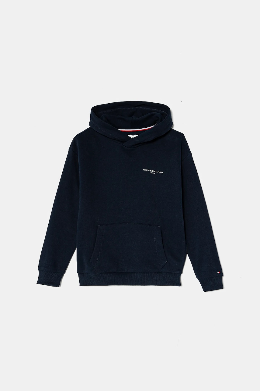 

Детски суичър Tommy Hilfiger в тъмносиньо с качулка с изчистен дизайн KS0KS00595, Тъмносин