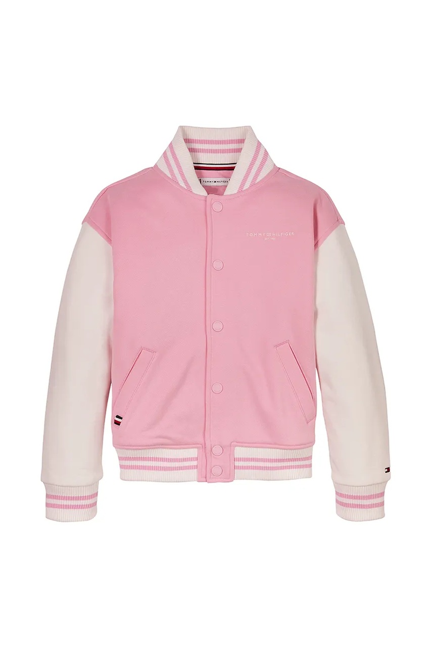 Дитяча кофта Tommy Hilfiger колір рожевий однотонна KS0KS00624