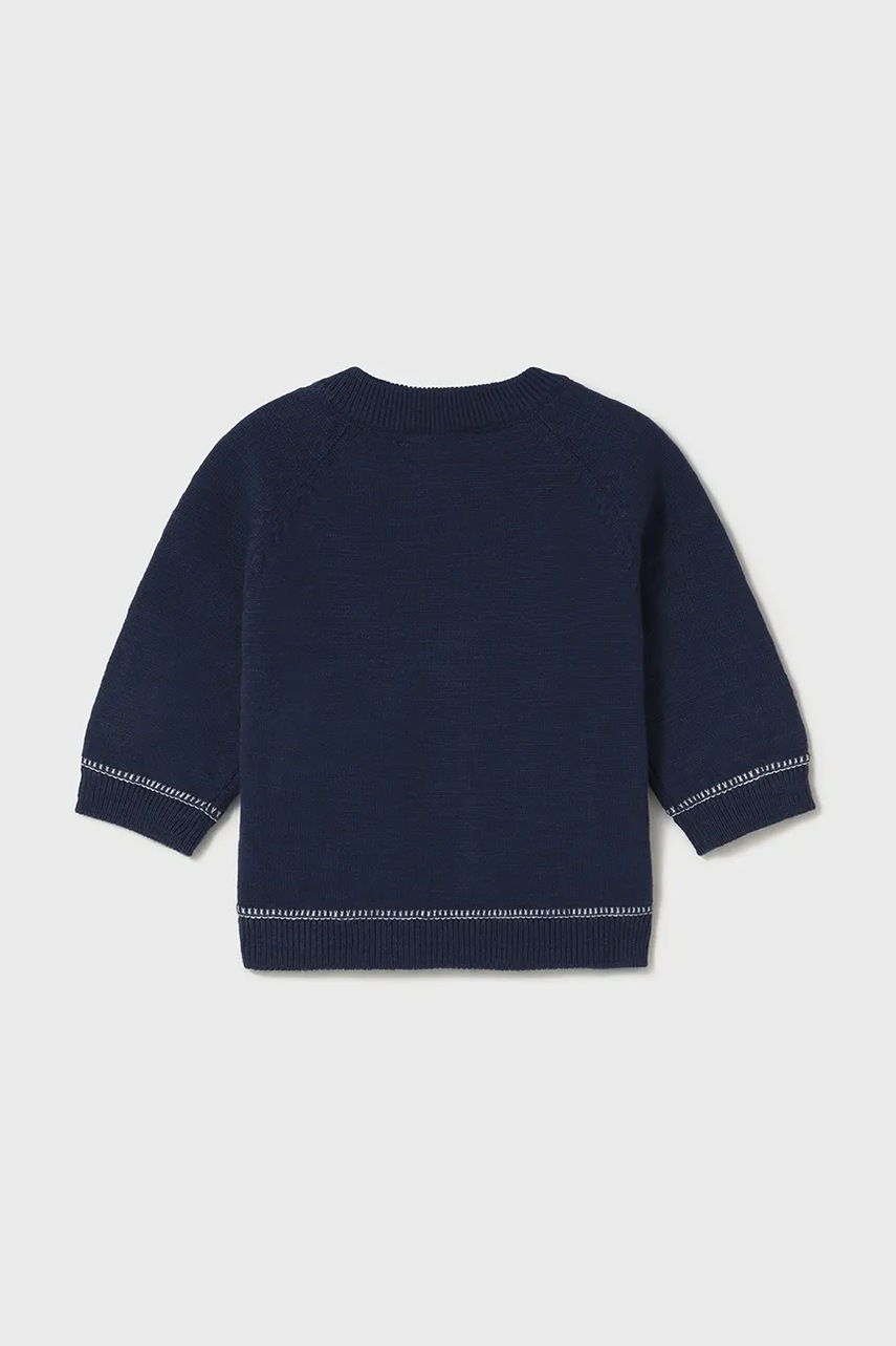 Хлопковый свитер для младенцев Mayoral Newborn цвет синий однотонный 1395