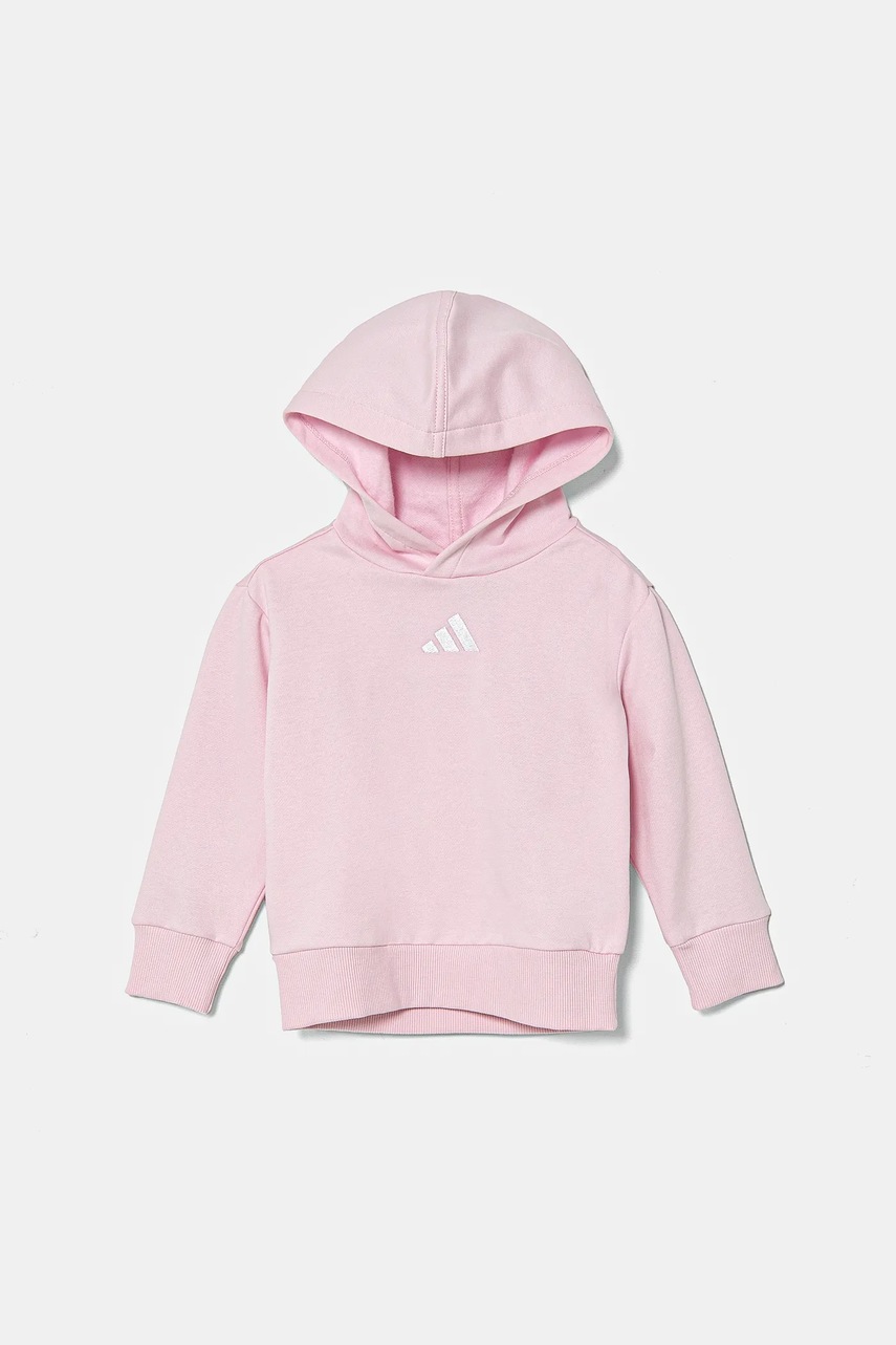 Детская кофта adidas цвет розовый с капюшоном с аппликацией JC9756 Детская кофта adidas цвет розовый с капюшоном с аппликацией JC9756