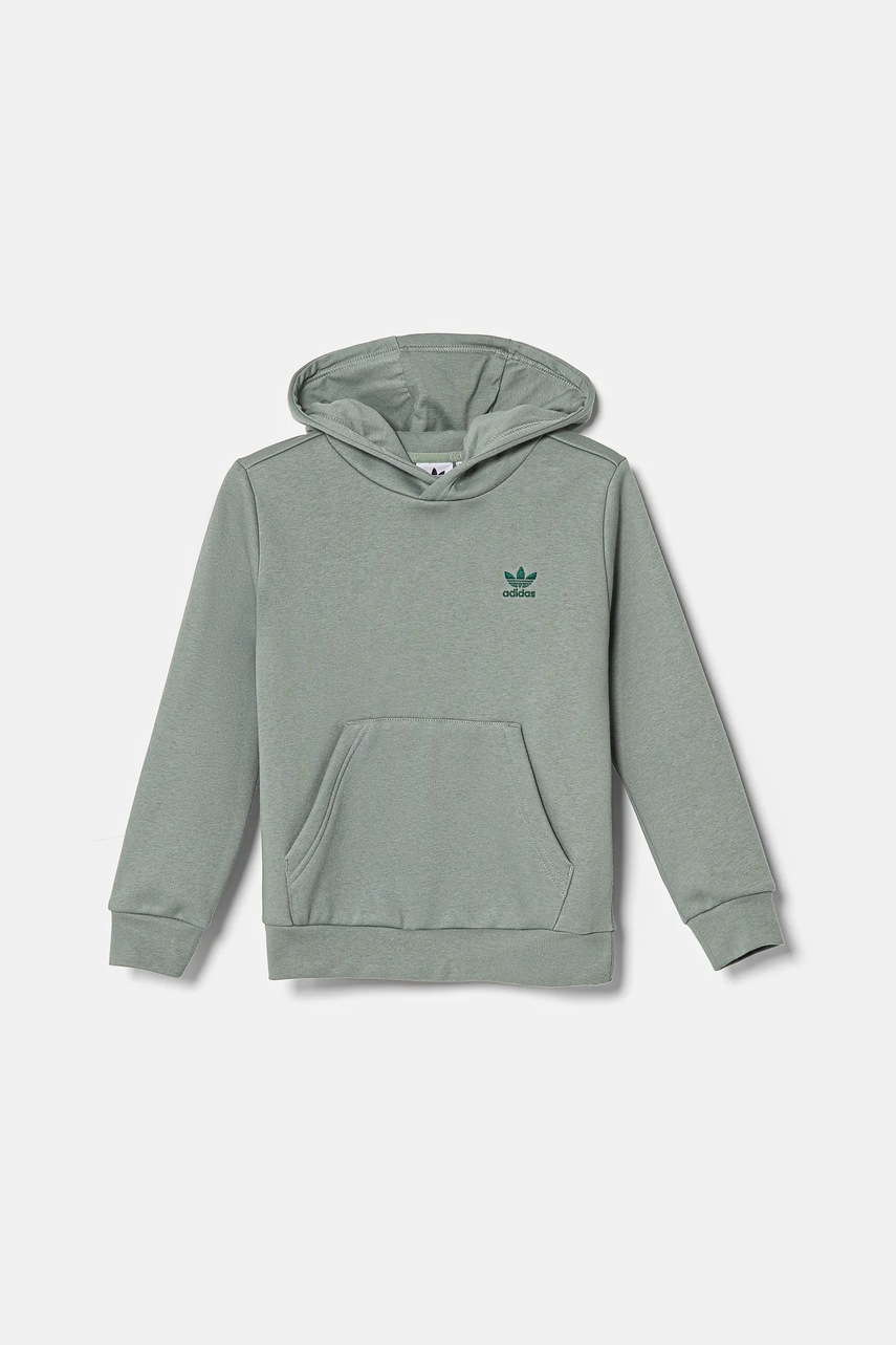 Детская кофта adidas Originals цвет зелёный с капюшоном однотонная JC8415 Детская кофта adidas Originals цвет зелёный с капюшоном однотонная JC8415