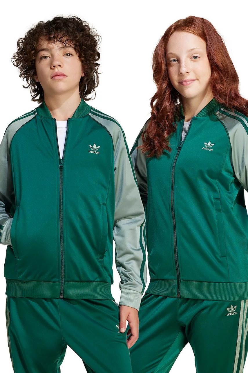 adidas Originals bluza copii culoarea verde, modelator, JD1611 adidas Originals bluza copii culoarea verde, modelator, JD1611