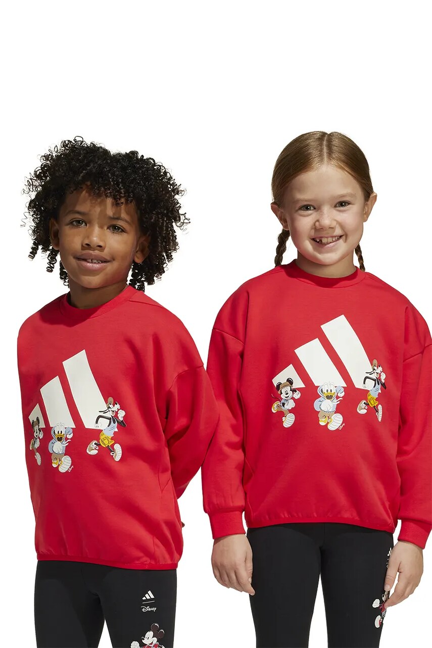 adidas bluză copii x Disney culoarea roșu, cu imprimeu, JF3640 adidas bluză copii x Disney culoarea roșu, cu imprimeu, JF3640