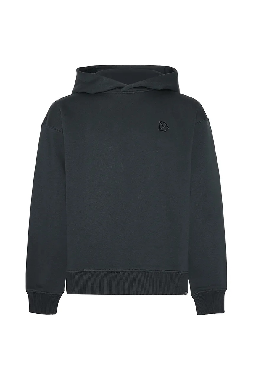 Дитяча кофта Didriksons VEN KIDS HOODIE колір синій з капюшоном однотонна 505730