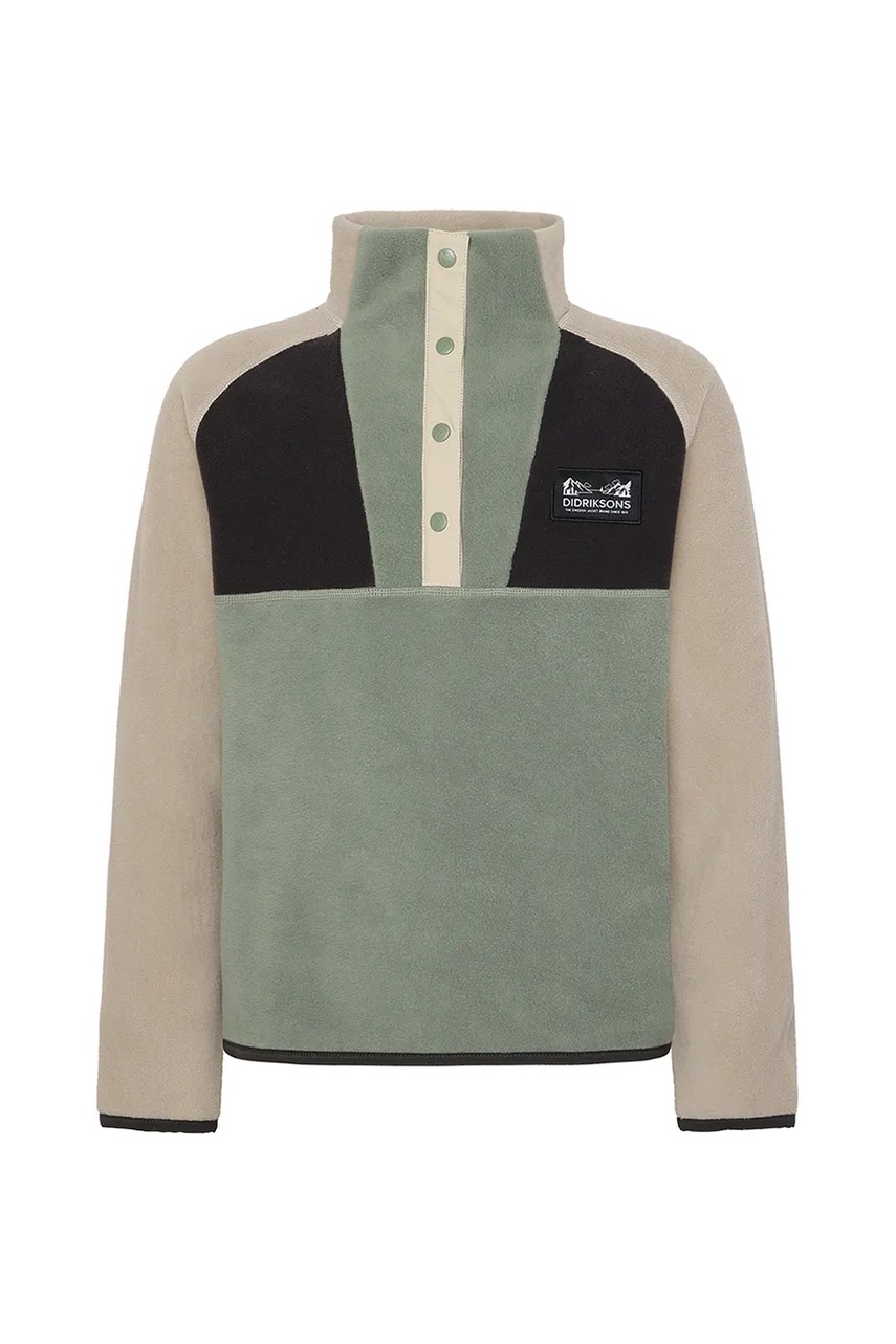 Дитяча кофта Didriksons YOKTO K 1/2 BTN колір зелений однотонна 505780