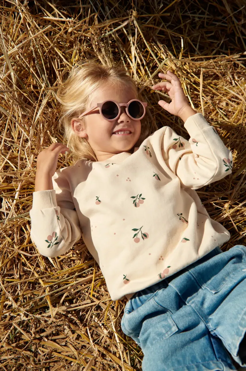 Liewood hanorac de bumbac pentru copii Thora Printed Sweatshirt culoarea bej, cu imprimeu, LW19862