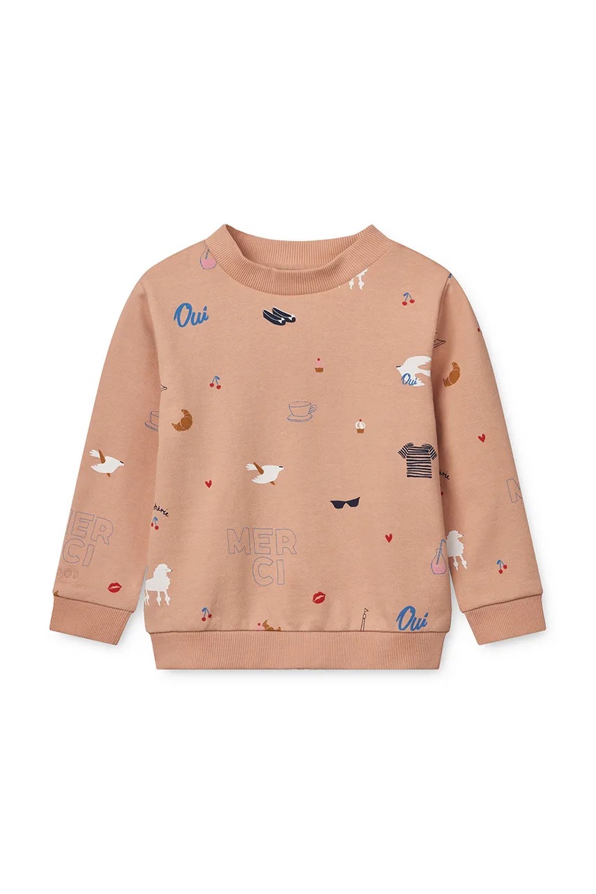 Детская хлопковая кофта Liewood Thora Printed Sweatshirt цвет оранжевый узор LW19862