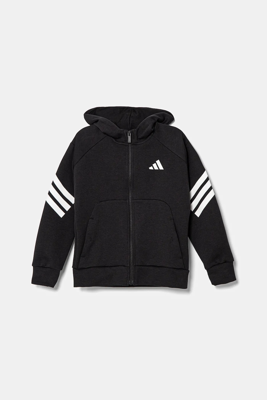 Детская кофта adidas цвет чёрный с капюшоном с принтом JJ4801 Детская кофта adidas цвет чёрный с капюшоном с принтом JJ4801