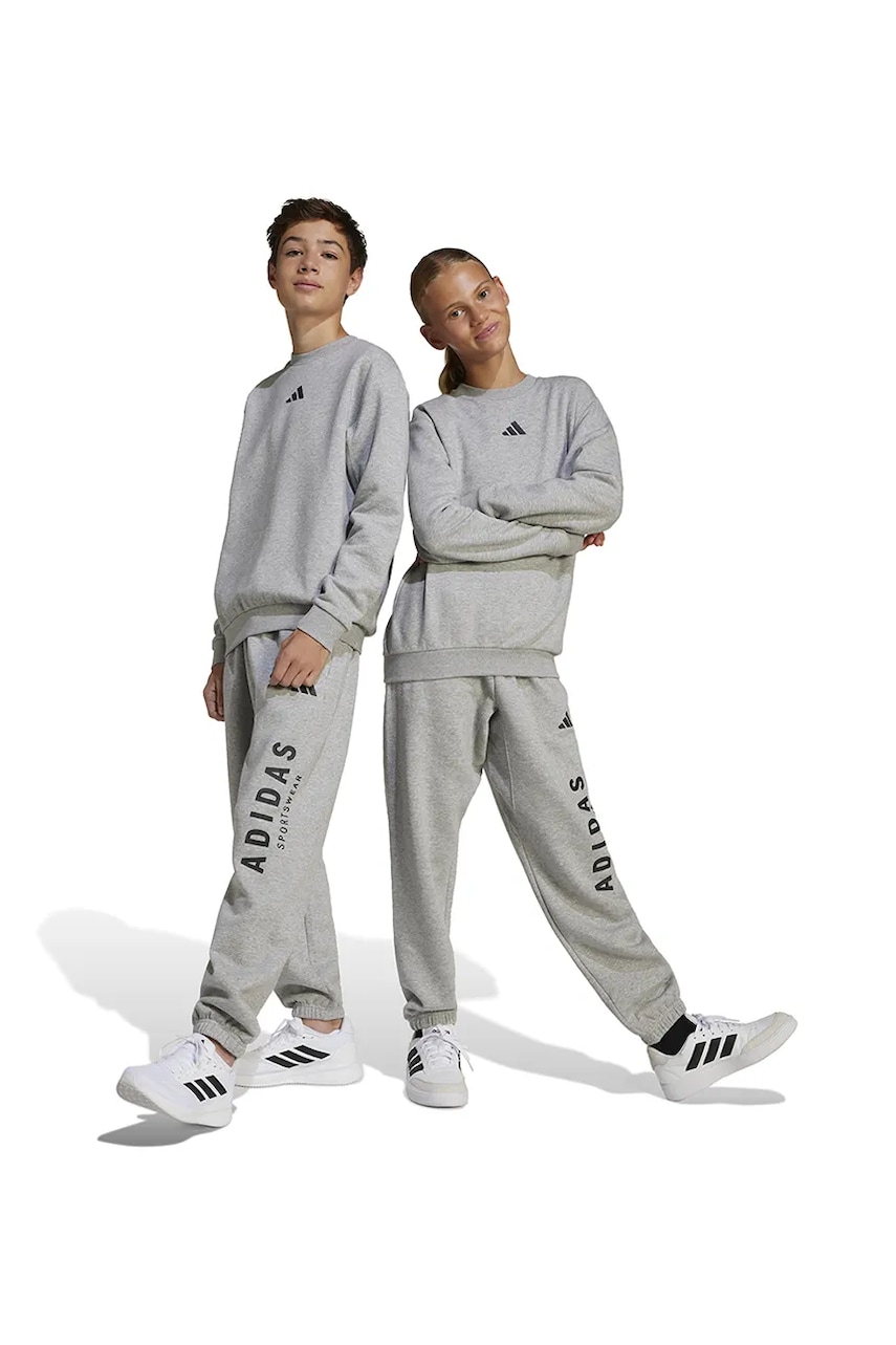 adidas bluza copii culoarea gri, melanj, JC7642