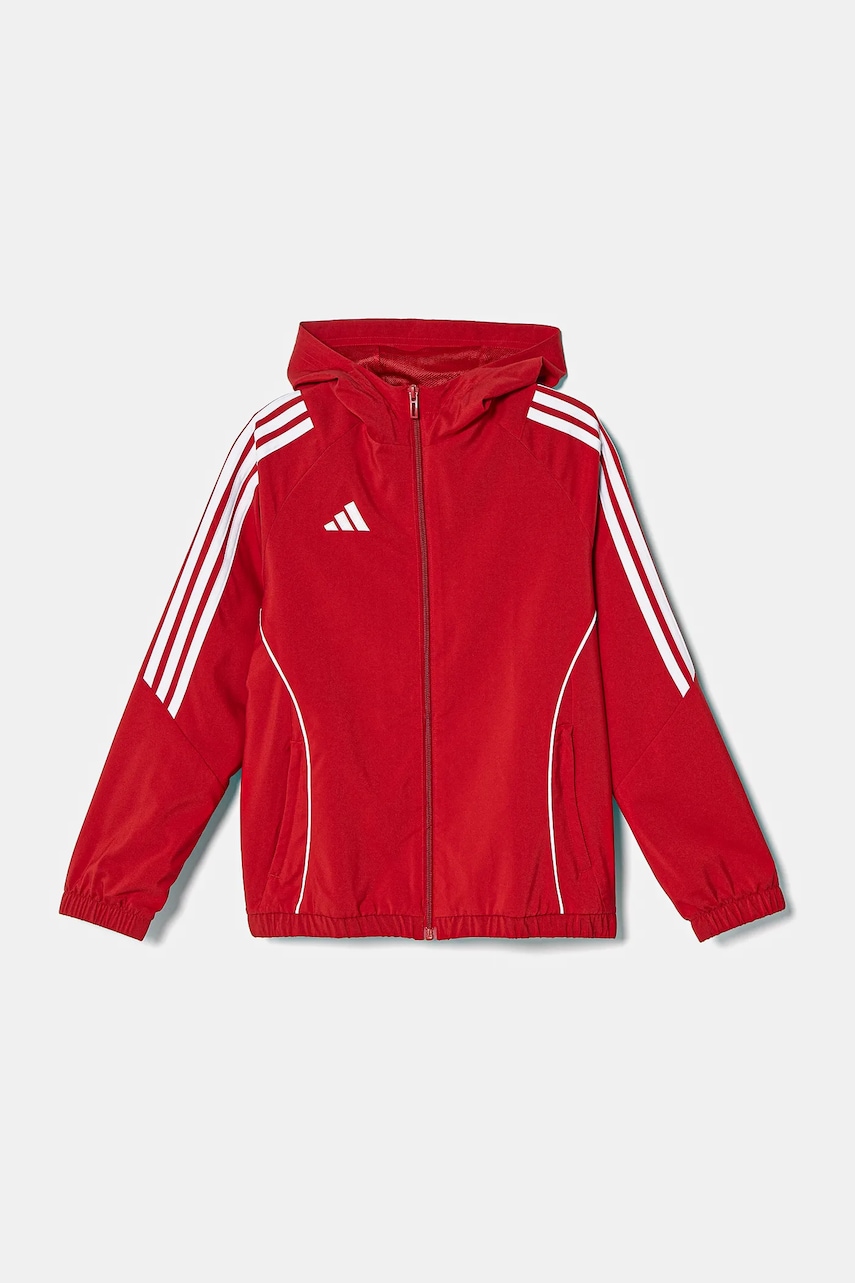 adidas Performance bluza copii culoarea rosu, cu glugă, cu imprimeu, IM8800 adidas Performance bluza copii culoarea rosu, cu glugă, cu imprimeu, IM8800