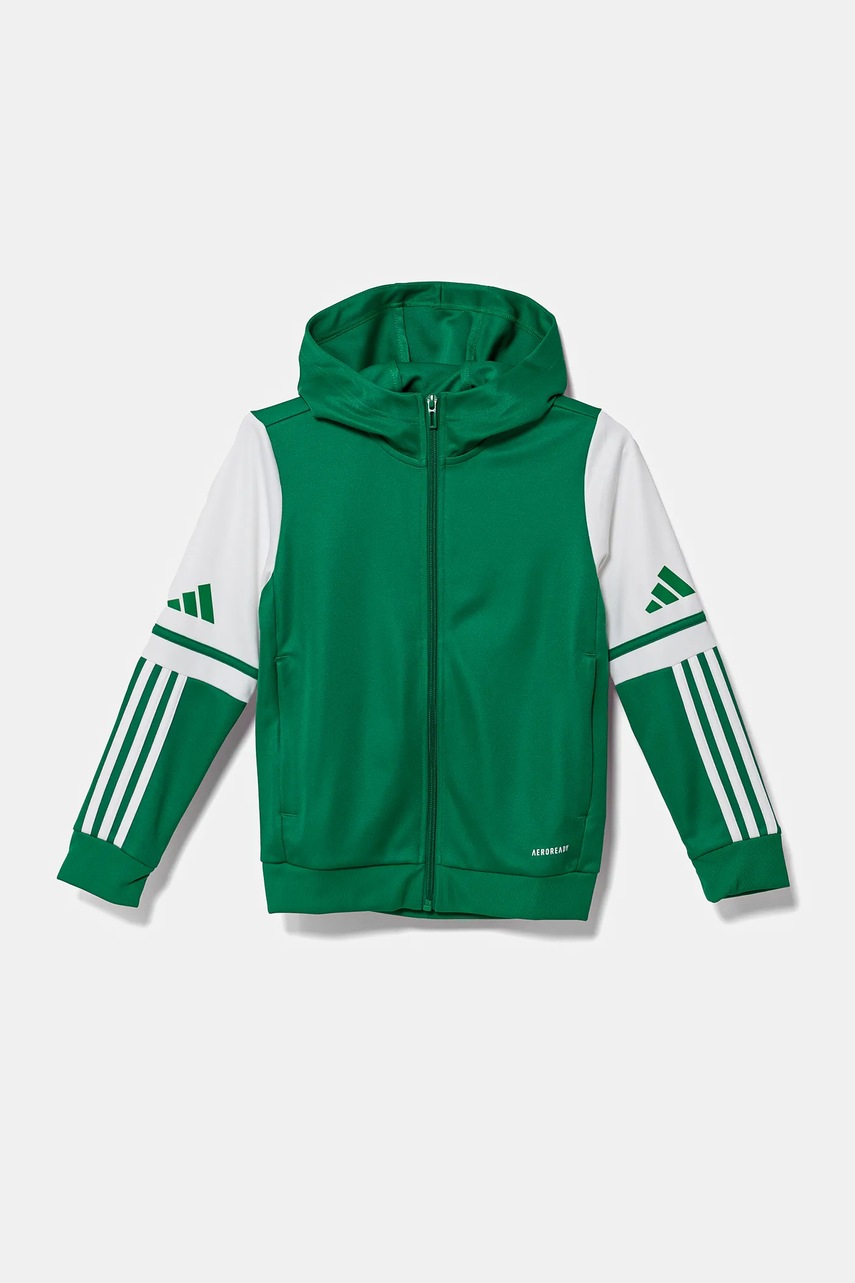 Детская кофта adidas Performance цвет зелёный с капюшоном узор JP3163 Детская кофта adidas Performance цвет зелёный с капюшоном узор JP3163