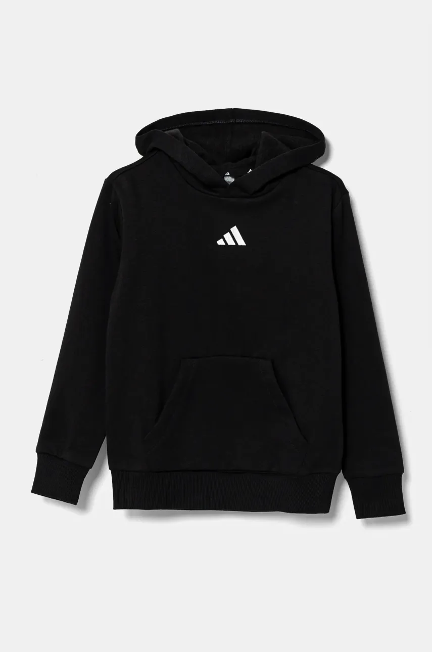 adidas bluză pentru copii culoarea negru, cu glugă, uni, JC9772