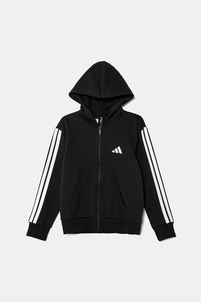 Детская кофта adidas цвет чёрный с капюшоном узор JD6494 Детская кофта adidas цвет чёрный с капюшоном узор JD6494