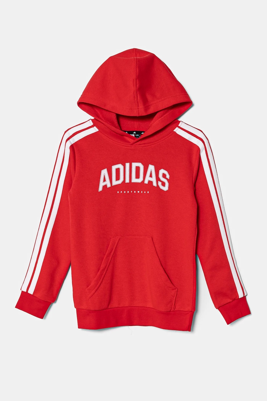 Детская кофта adidas цвет красный с капюшоном с принтом JM7357 Детская кофта adidas цвет красный с капюшоном с принтом JM7357