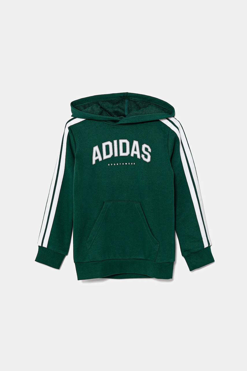 Детская кофта adidas цвет зелёный с капюшоном с принтом JM7358 Детская кофта adidas цвет зелёный с капюшоном с принтом JM7358
