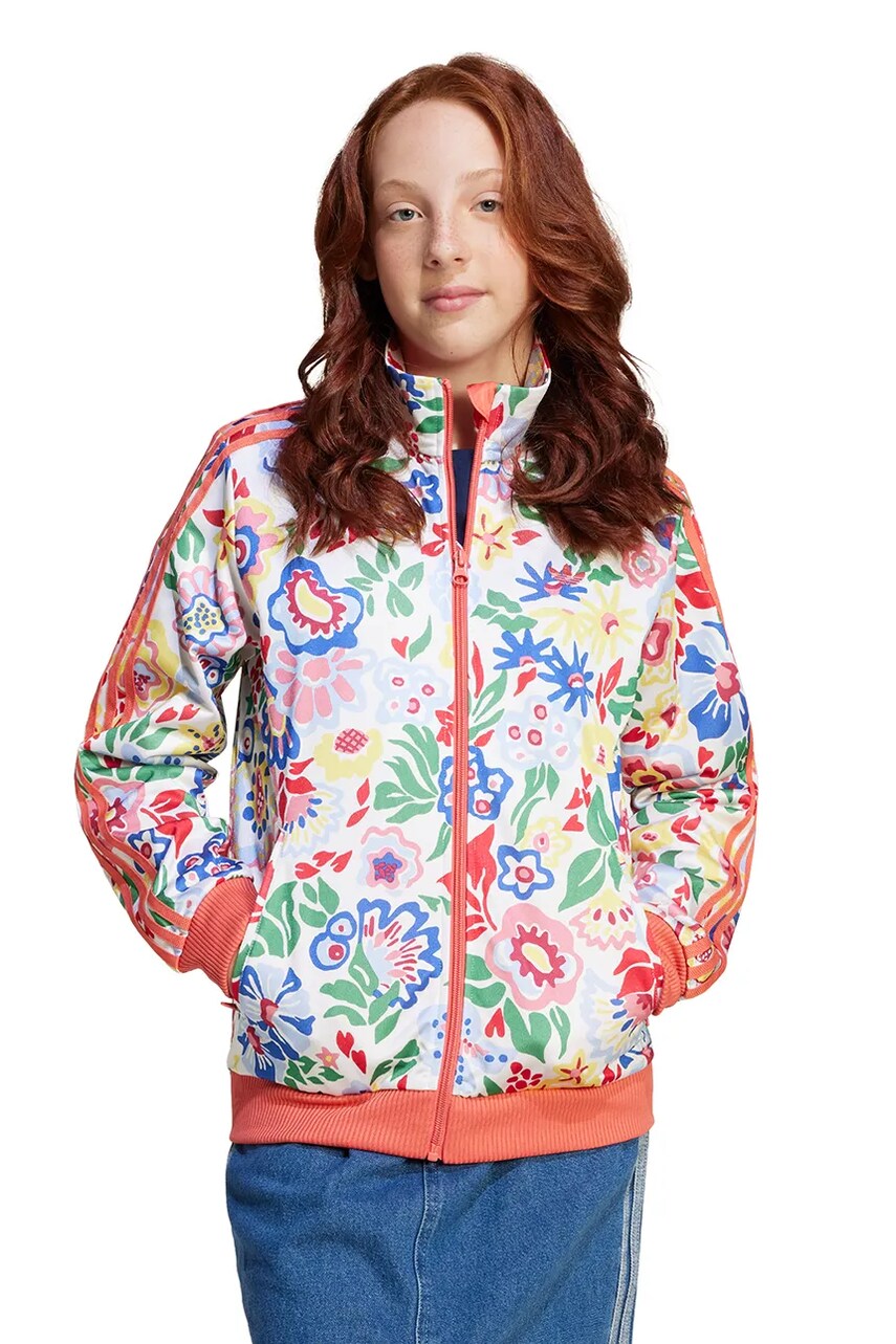 Levně Dětská mikina adidas Originals oranžová barva, vzorovaná, JD0512