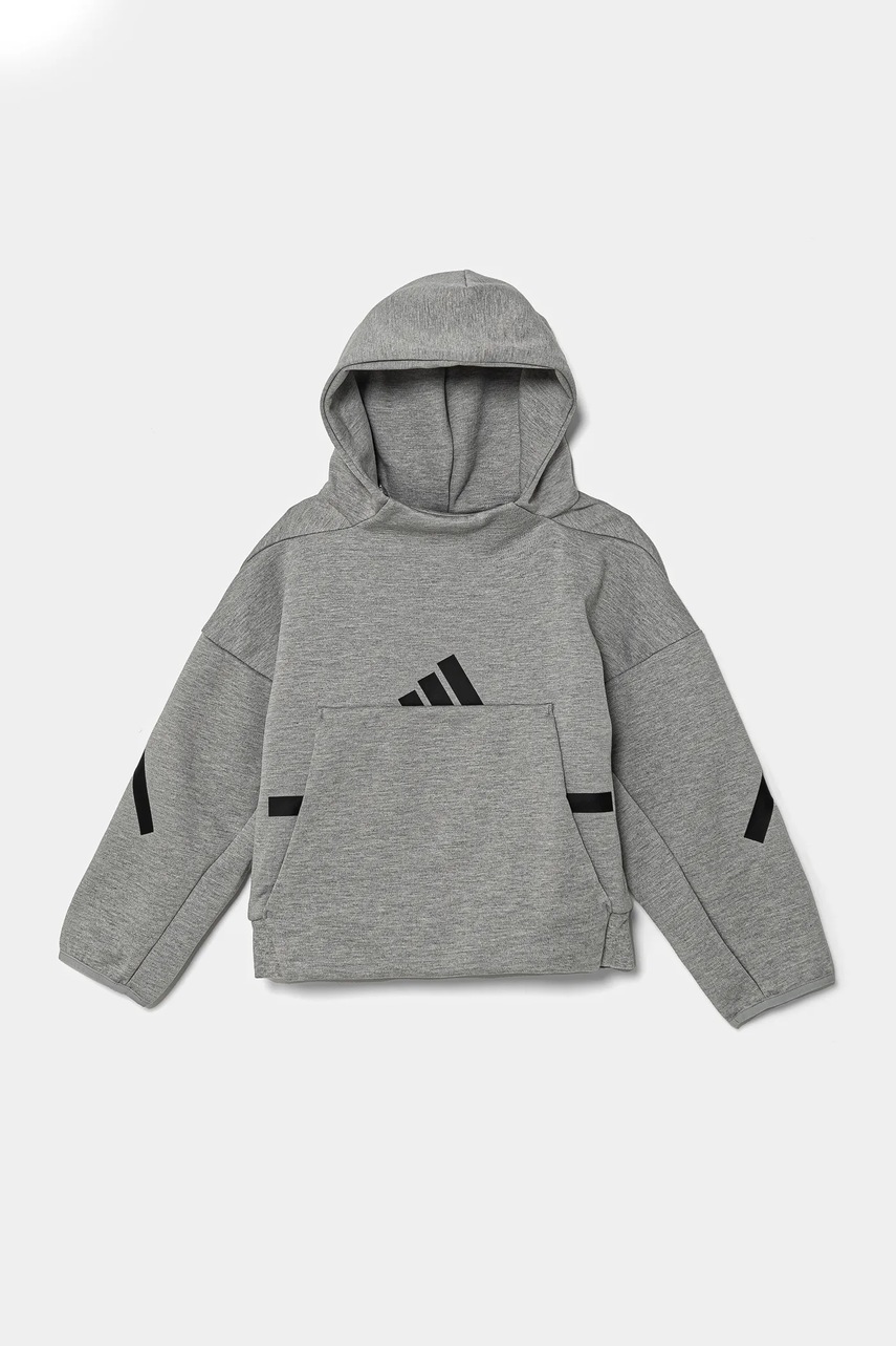 Детская кофта adidas цвет серый с капюшоном с принтом IN6063 Детская кофта adidas цвет серый с капюшоном с принтом IN6063