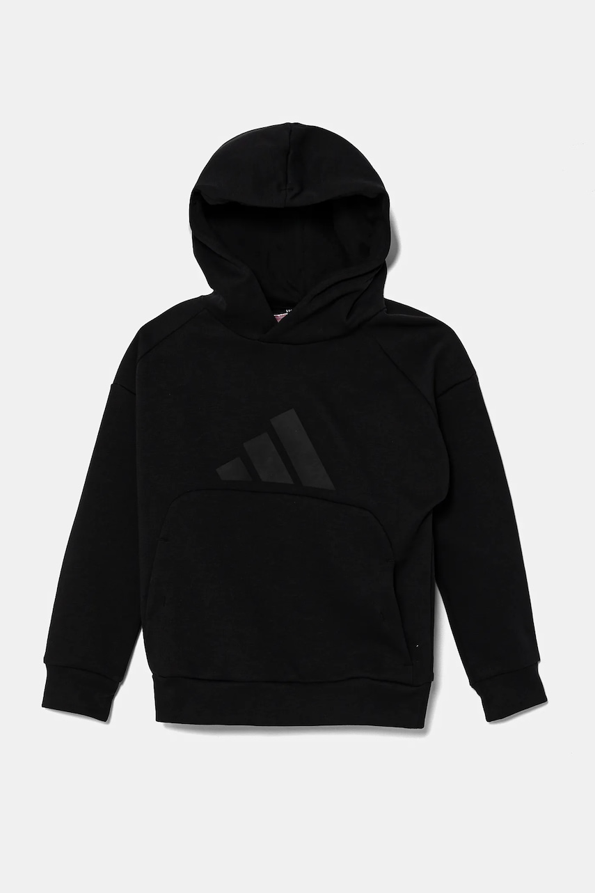 Детская кофта adidas цвет чёрный с капюшоном с принтом JJ4784 Детская кофта adidas цвет чёрный с капюшоном с принтом JJ4784