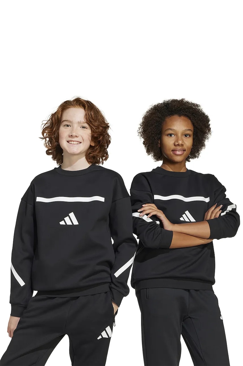 adidas bluza copii culoarea negru, cu imprimeu, JJ4854 adidas bluza copii culoarea negru, cu imprimeu, JJ4854