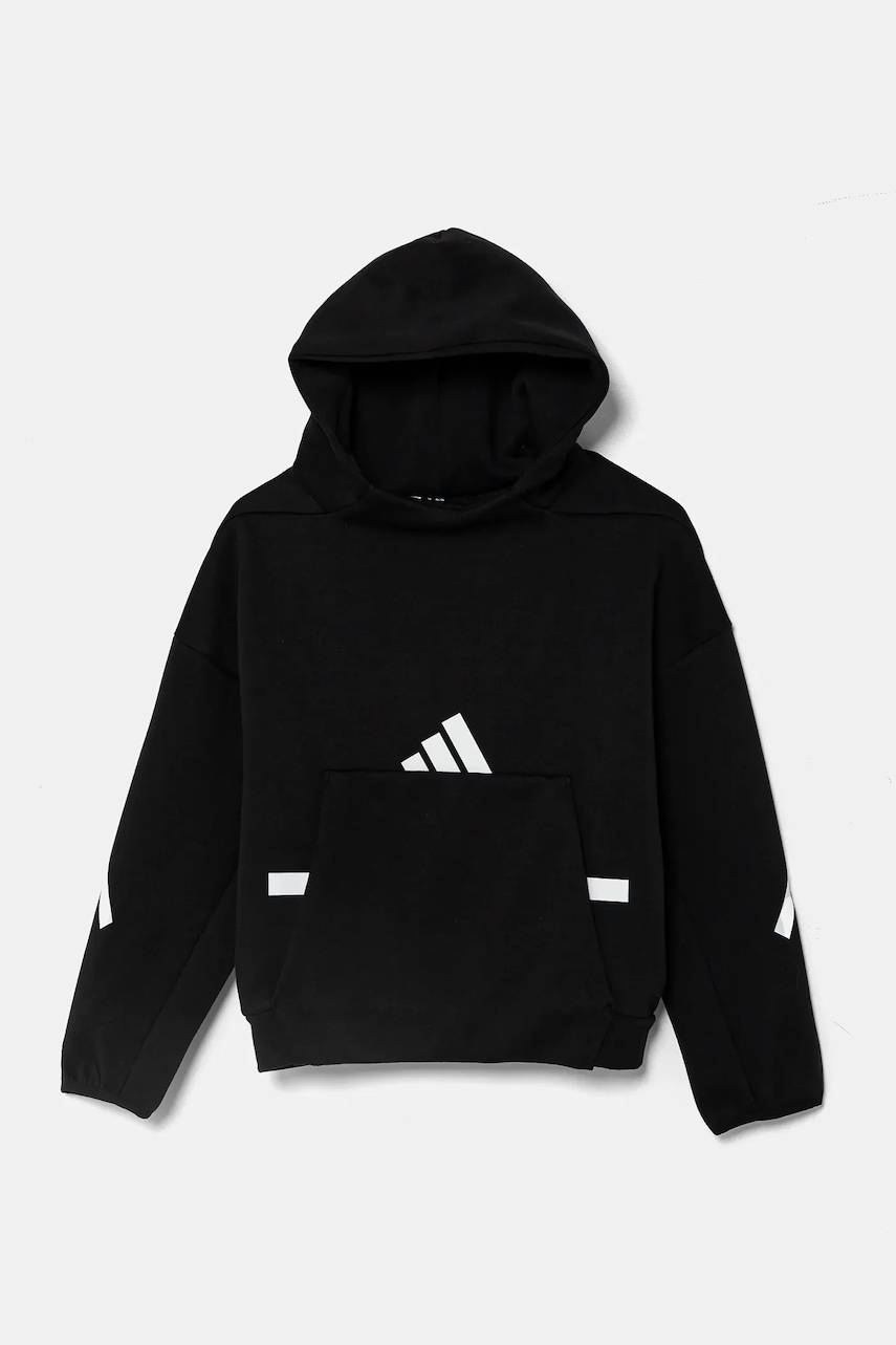 Детская кофта adidas цвет чёрный с капюшоном с принтом IS6916 Детская кофта adidas цвет чёрный с капюшоном с принтом IS6916