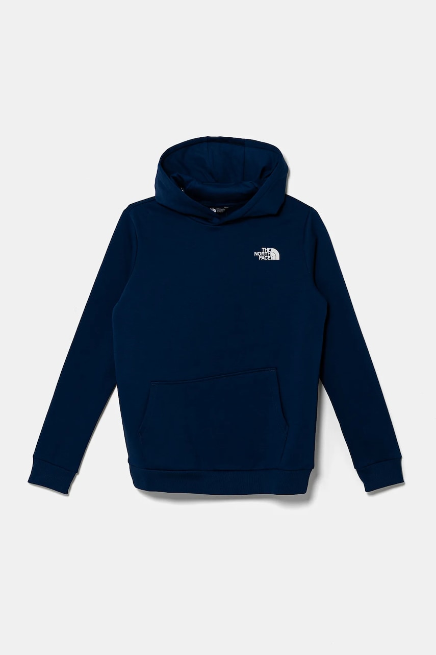 The North Face bluza copii TEEN SIMPLE DOME HOODIE culoarea albastru marin, cu glugă, neted, NF0A8AXVD1R1 The North Face bluza copii TEEN SIMPLE DOME HOODIE culoarea albastru marin, cu glugă, neted, NF0A8AXVD1R1