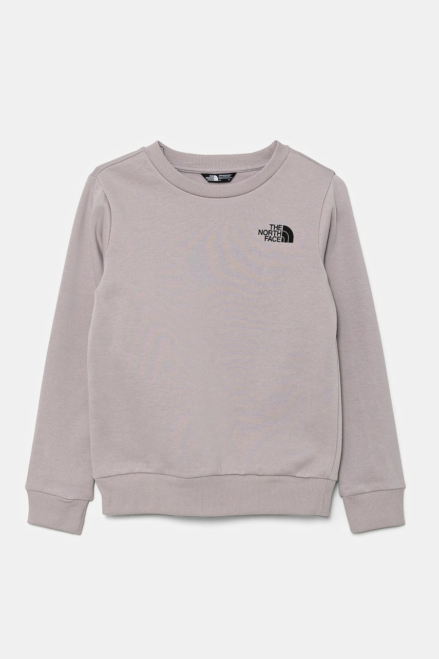 Levně Dětská mikina The North Face TEEN SIMPLE DOME CREW šedá barva, s potiskem, NF0A8AXY1OA1